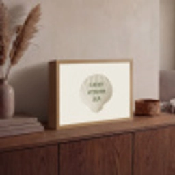 Schelp - Quote - Groen Light Box met batterij (Wandlamp) middel -sfeer2