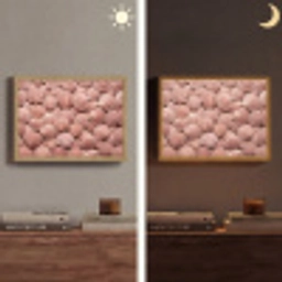 Schelpen - Patroon - Roze Light Box met batterij (Wandlamp) middel -sfeer3