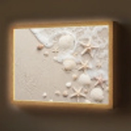 Schelpen - Zeesterren - Strand Light Box met batterij (Wandlamp) middel -z3d_website