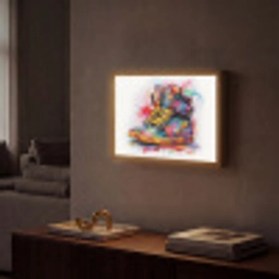 Schoenen - Graffiti - Wit - Kleuren Light Box met batterij (Wandlamp) middel -sfeer1