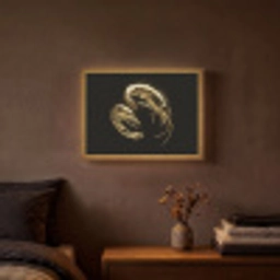 Garnalen - Zwart - Goud - Dieren Light Box met batterij (Wandlamp) middel -sfeer4