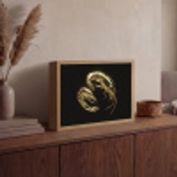 Garnalen - Zwart - Goud - Dieren Light Box met batterij (Wandlamp) middel -sfeer2