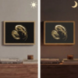 Garnalen - Zwart - Goud - Dieren Light Box met batterij (Wandlamp) middel -sfeer3