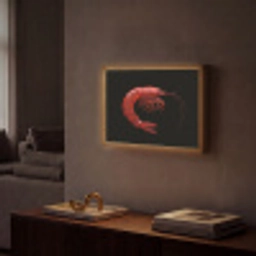 Garnaal - Rood - Dieren Light Box met batterij (Wandlamp) middel -sfeer1