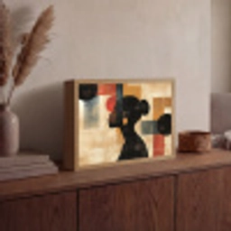 Zijaanzicht - Vrouw - Vormen Light Box met batterij (Wandlamp) middel -sfeer2
