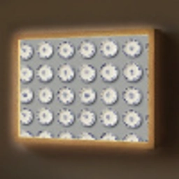 Borden - Bloemen - Blauw - Wit Light Box met batterij (Wandlamp) middel 907 -z3d_website