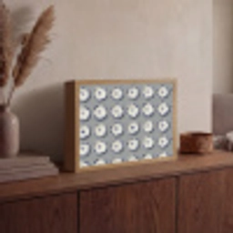 Borden - Bloemen - Blauw - Wit Light Box met batterij (Wandlamp) middel 907 -sfeer2
