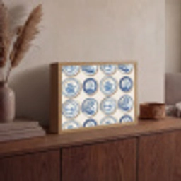 Borden - Bomen - Planten - Blauw Light Box met batterij (Wandlamp) middel 907 -sfeer2