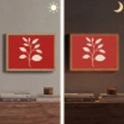 Silhouet - Bladeren - Tak Light Box met batterij (Wandlamp) middel -sfeer3