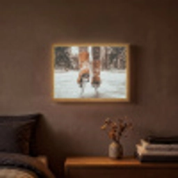 Schaatsen - IJs - Winter - Sneeuw Light Box met batterij (Wandlamp) middel -sfeer4