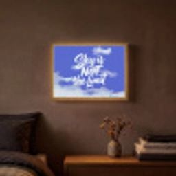 Sky is not the limit - Blauwe lucht - Wolken Light Box met batterij (Wandlamp) middel -sfeer4