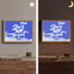 Sky is not the limit - Blauwe lucht - Wolken Light Box met batterij (Wandlamp) middel -sfeer3