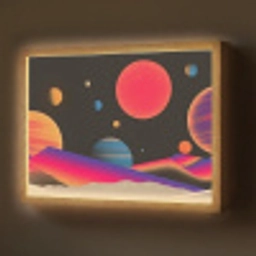 Hemel - Planeten - Felgekleurd Light Box met batterij (Wandlamp) middel -z3d_website