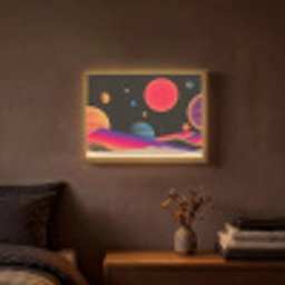 Hemel - Planeten - Felgekleurd Light Box met batterij (Wandlamp) middel -sfeer4