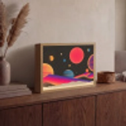 Hemel - Planeten - Felgekleurd Light Box met batterij (Wandlamp) middel -sfeer2
