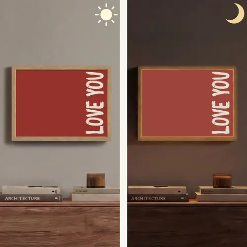 Schuin - Loveyou - Rood Light Box met batterij (Wandlamp) middel -sfeer3