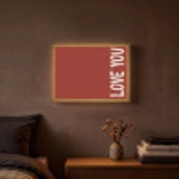 Schuin - Loveyou - Rood Light Box met batterij (Wandlamp) middel -sfeer4