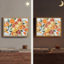 Schijfjes - Fruit - Oranje - Mozaïek Light Box met batterij (Wandlamp) middel -sfeer3