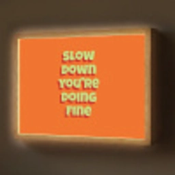 Slow down you're doing fine - Oranje - Simple Light Box met batterij (Wandlamp) middel -z3d_website