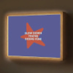 Slow down you're doing fine - Ster - Blauw Light Box met batterij (Wandlamp) middel -z3d_website
