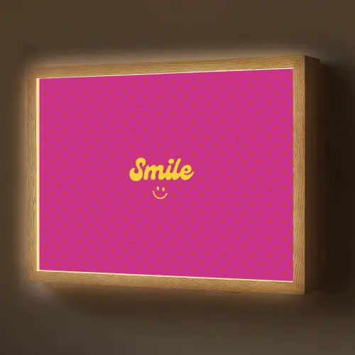 Smile - Stippen - Roze Light Box met batterij (Wandlamp) middel -z3d_website