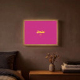 Smile - Stippen - Roze Light Box met batterij (Wandlamp) middel -sfeer4