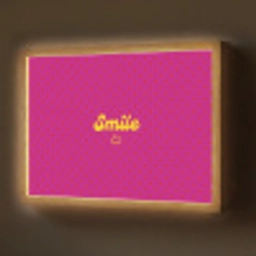 Smile - Stippen - Geel - Smiley - Roze Light Box met batterij (Wandlamp) middel -z3d_website