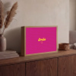 Smile - Stippen - Geel - Smiley - Roze Light Box met batterij (Wandlamp) middel -sfeer2