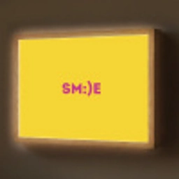 Smile - Roze - Geel Light Box met batterij (Wandlamp) middel -z3d_website