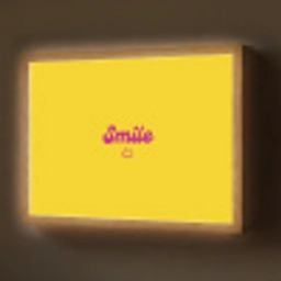 Smile - Geel - Roze Light Box met batterij (Wandlamp) middel -z3d_website