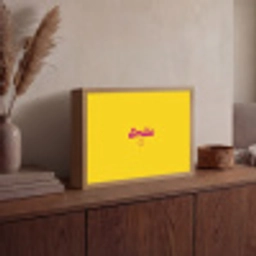 Smile - Geel - Roze Light Box met batterij (Wandlamp) middel -sfeer2