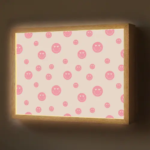 Smiley - Hart - Ogen - Patroon Light Box met batterij (Wandlamp) middel 907 -z3d_website