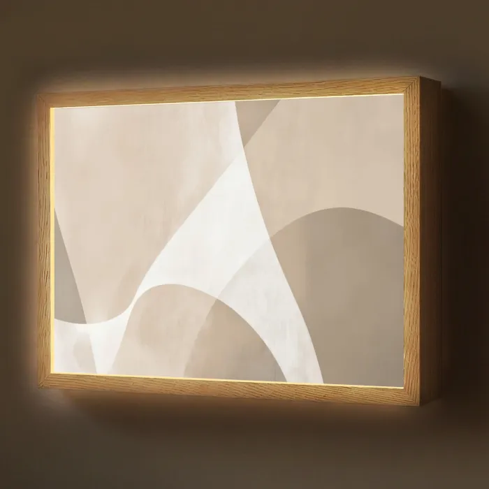 Vloeiende vlakken - Harmonieus - Golvend Light Box met batterij (Wandlamp) middel -z3d_website