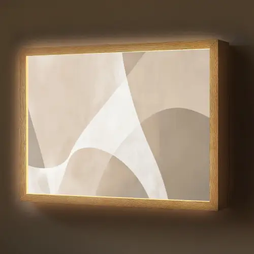 Vloeiende vlakken - Harmonieus - Golvend Light Box met batterij (Wandlamp) middel -z3d_website