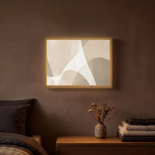 Vloeiende vlakken - Harmonieus - Golvend Light Box met batterij (Wandlamp) middel -sfeer4