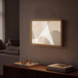 Vloeiende vlakken - Harmonieus - Golvend Light Box met batterij (Wandlamp) middel -sfeer1