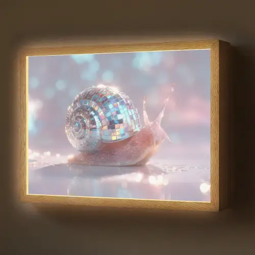 Slak - Disco - Mozaïek - Blauw Light Box met batterij (Wandlamp) middel -z3d_website