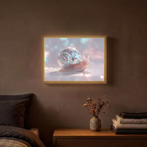 Slak - Disco - Mozaïek - Blauw Light Box met batterij (Wandlamp) middel -sfeer4