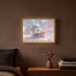 Slak - Disco - Mozaïek - Blauw Light Box met batterij (Wandlamp) middel -sfeer4