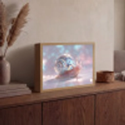 Slak - Disco - Mozaïek - Blauw Light Box met batterij (Wandlamp) middel -sfeer2