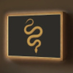 Slang - Minimalistisch - Goud Light Box met batterij (Wandlamp) middel -z3d_website