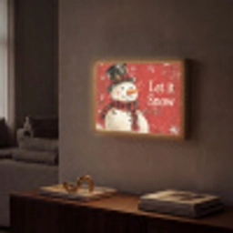 Sneeuwpret - Winter - Sneeuwpop Light Box met batterij (Wandlamp) middel -sfeer1