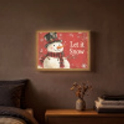 Sneeuwpret - Winter - Sneeuwpop Light Box met batterij (Wandlamp) middel -sfeer4
