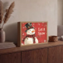 Sneeuwpret - Winter - Sneeuwpop Light Box met batterij (Wandlamp) middel -sfeer2