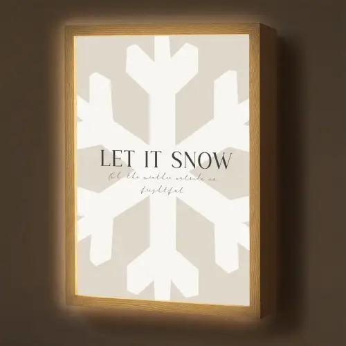 Sneeuw - Japandi - Winter - Decoratie Light Box met batterij (Wandlamp) middel -z3d_website