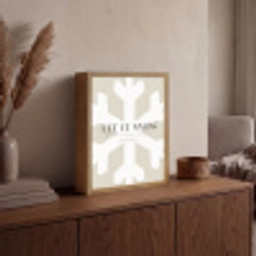 Sneeuw - Japandi - Winter - Decoratie Light Box met batterij (Wandlamp) middel -sfeer2