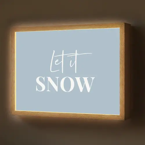 Sneeuw - Winter - Blauw - Let it snow Light Box met batterij (Wandlamp) middel -z3d_website