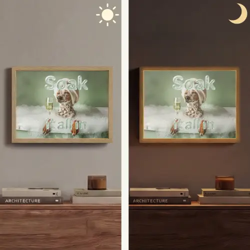 Soak it all in - Hond - Bad Light Box met batterij (Wandlamp) middel -sfeer3