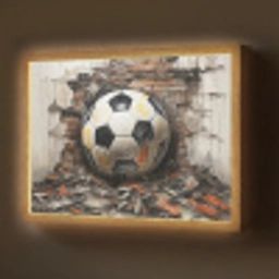 Voetbal - Muur - Zwart - Wit Light Box met batterij (Wandlamp) middel -z3d_website