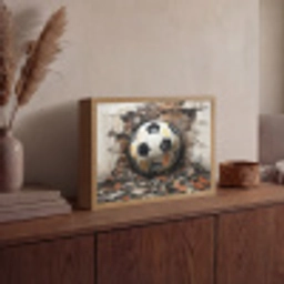 Voetbal - Muur - Zwart - Wit Light Box met batterij (Wandlamp) middel -sfeer2